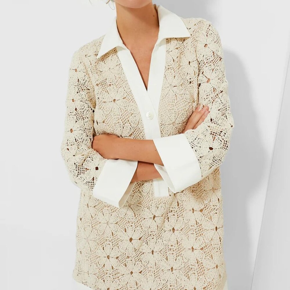 Tuckernuck Tan Crochet Collier Dress